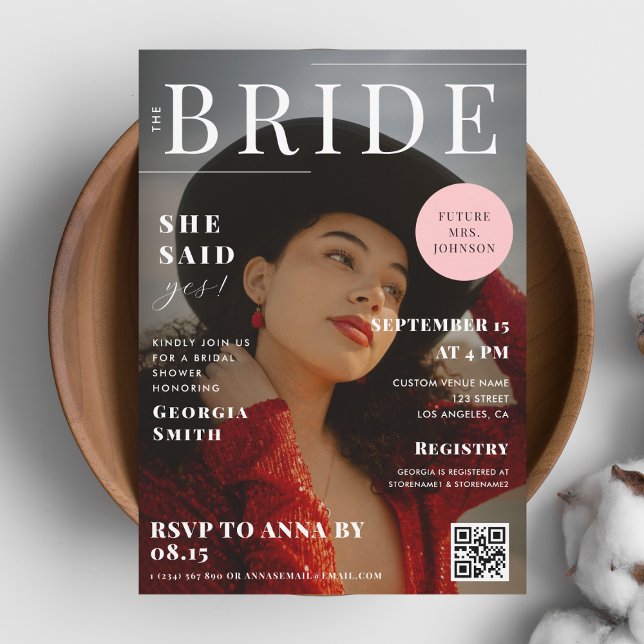 Invitación Personalizado Bride Photo Magazine, portada de Bri (Subido por el creador)
