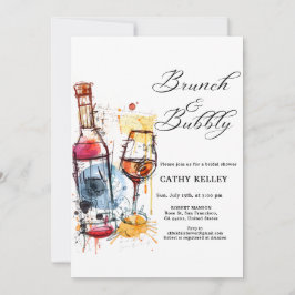 Invitación Personalizado Brunch y Bubbly Champagne Bridal Sho