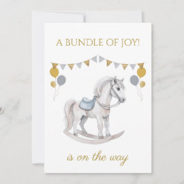 Invitación Personalizado Caballo de Rocking con banderas