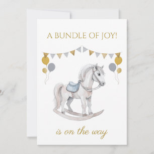 Invitación Personalizado Caballo de Rocking con banderas
