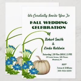 Invitación Personalizado Calabaza Blanca Caída Floral Verde