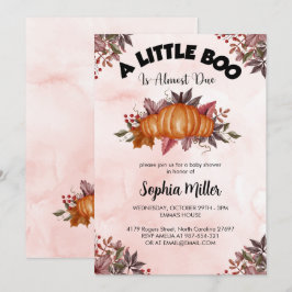 Invitación Personalizado Calabaza Rosa Halloween Baby Shower 
