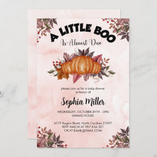 Invitación Personalizado Calabaza Rosa Halloween Baby Shower