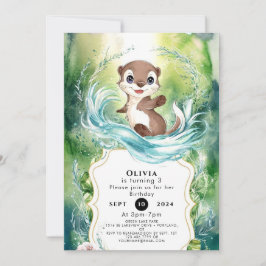 Invitación Personalizado Calm Otter Cumpleaños