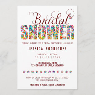 Invitación PERSONALIZADO Candy  COLOR BRIDAL Ducha Fiesta