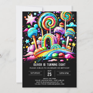 Invitación Personalizado Candy Wonderland Cumpleaños