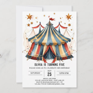 Invitación Personalizado capricho Fun Circus Cumpleaños