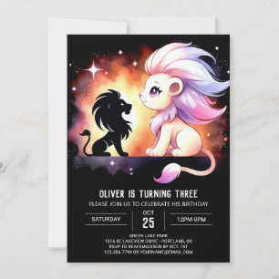 Invitación Personalizado caprichosa Leon Cumpleaños