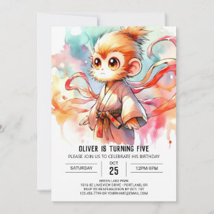 Invitación Personalizado caprichosa Monkey Cumpleaños