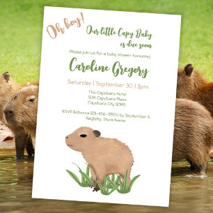 Invitación Personalizado Capy Baby Boy Capybara Pun Baby Show