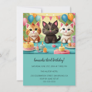 Invitación Personalizado Cats Kids Fiesta de cumpleaños perfe