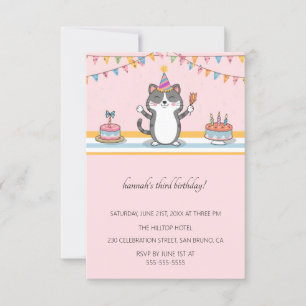 Invitación Personalizado Cats Kids Fiesta de cumpleaños perfe