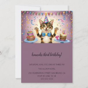 Invitación Personalizado Cats Kids Fiesta de cumpleaños perfe