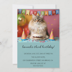 Invitación Personalizado Cats Kids Fiesta de cumpleaños perfe