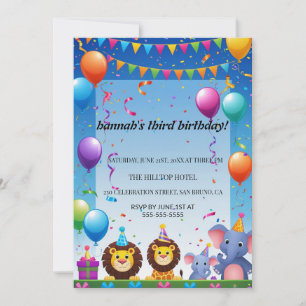 Invitación Personalizado Cats Kids Fiesta de cumpleaños perfe