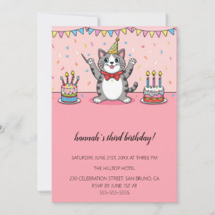 Invitación Personalizado Cats Kids Fiesta de cumpleaños perfe