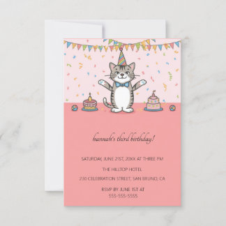 Invitación Personalizado Cats Kids Fiesta de cumpleaños perfe