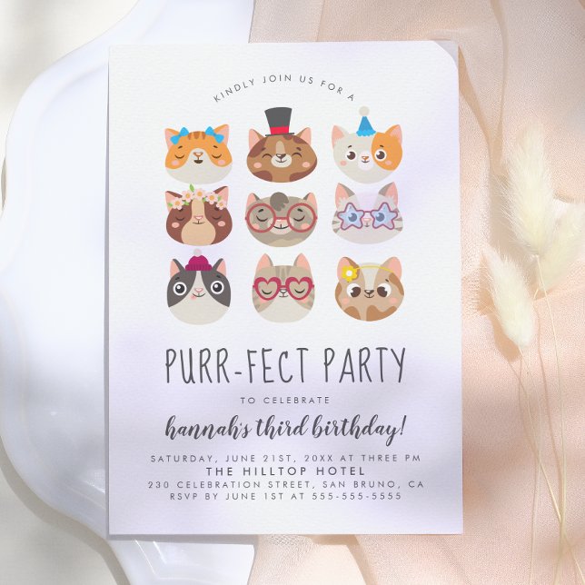 Invitación Personalizado Cats Kids Fiesta de cumpleaños perfe (Subido por el creador)