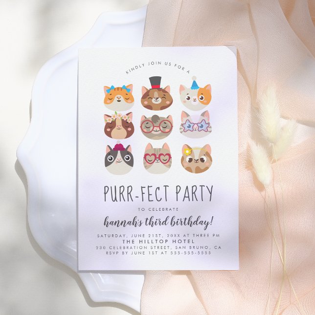 Invitación Personalizado Cats Kids Fiesta de cumpleaños perfe (Subido por el creador)