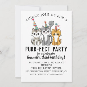 Invitación Personalizado Cats Kids Fiesta de cumpleaños perfe