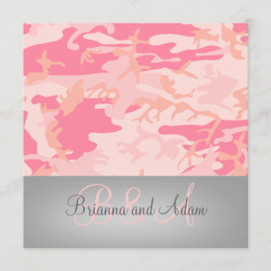 Invitación Personalizado cazando la boda rosada de Camo del