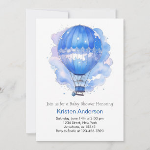 Invitación Personalizado Celestial Hot Air Balloon Boy Baby S