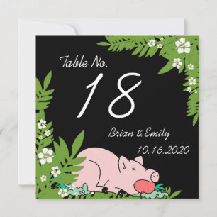 Invitación Personalizado cena de cerdo divertido hawaii mesa