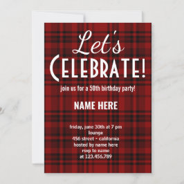 INVITACIÓN PERSONALIZADO CHECK PLAID LET'S CELEBRAR LA FIESTA