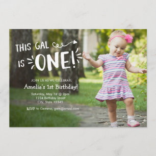 Invitación Personalizado Chica de fotografía completa Primera