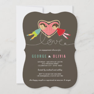 Invitación Personalizado Chica Love Engagement Shower Invite