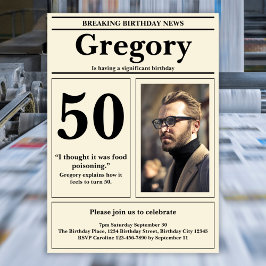Invitación Personalizado Cita divertida periódico retro 50 cu