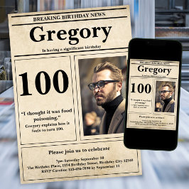 Invitación Personalizado Cita graciosa periódico retro 100 cu