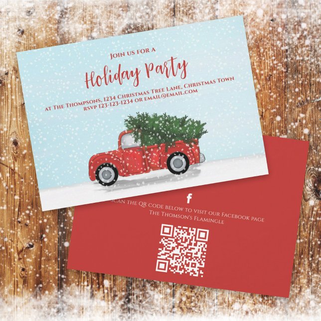 Invitación Personalizado clásico del camión rojo de fiesta de (Subido por el creador)