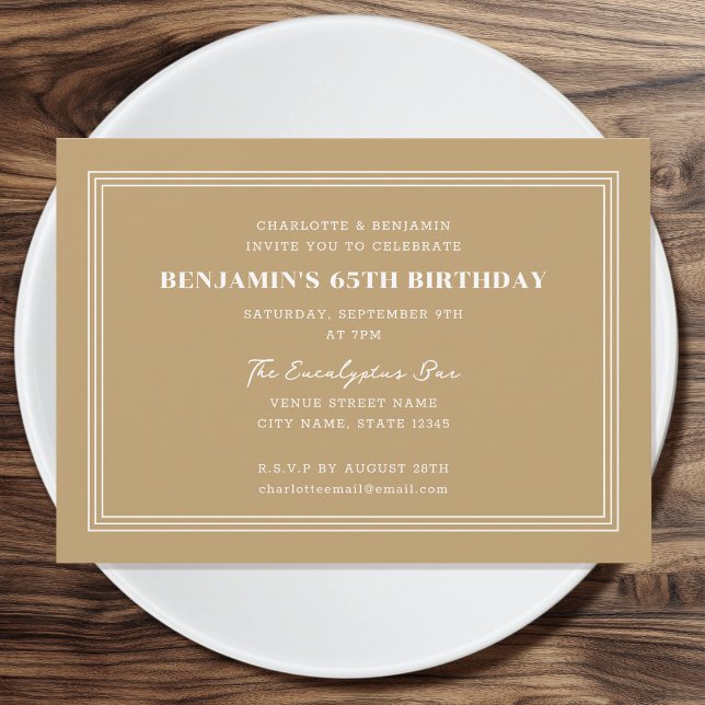 Invitación Personalizado clásico Edad Cumpleaños Triple Front (Subido por el creador)