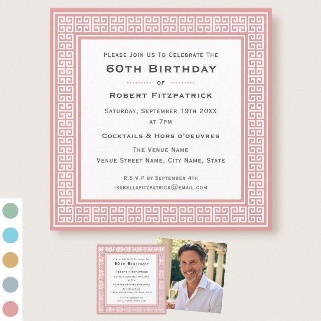Invitación Personalizado Clásico Edad Foto Fiesta de cumpleañ (Subido por el creador)