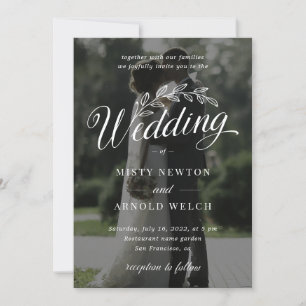 Invitación Personalizado clásico Foto Rústica Boda de hojas b