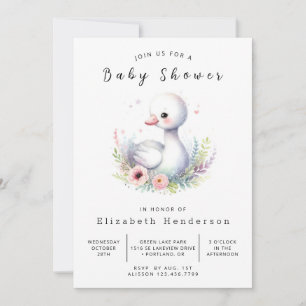 Invitación Personalizado clásico Swan Baby Shower