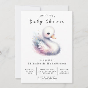 Invitación Personalizado clásico Swan Baby Shower