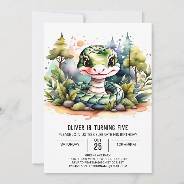 Invitación Personalizado Cobra Cumpleaños (Anverso)