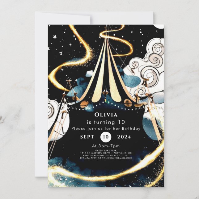 Invitación Personalizado Colorful Circus Birthday (Anverso)