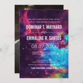 Invitación Personalizado Colorful Photo Galaxy Wedding Invita