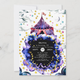 Invitación Personalizado colorido Circo Cumpleaños