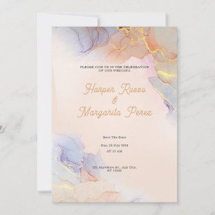 Invitación Personalizado con la marca Golden Minimalista Boda