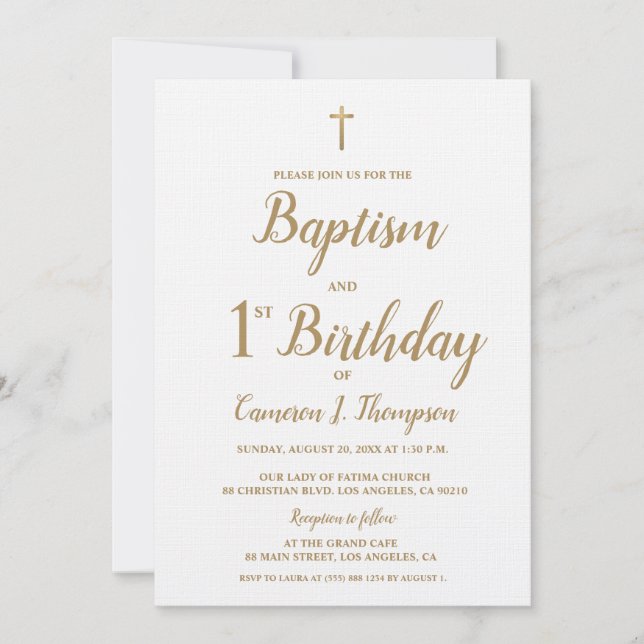 Invitación Personalizado conjunto de cumpleaños de bautismo d (Anverso)