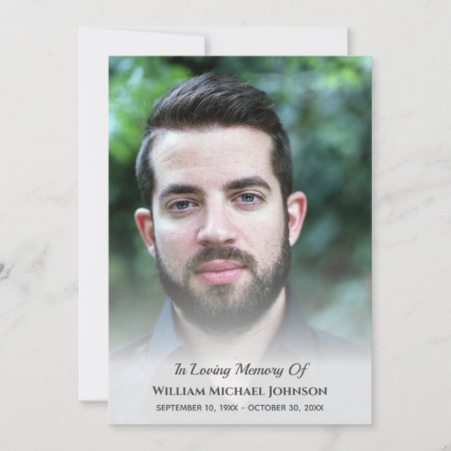 Invitación Personalizado conmemorativo del funeral de la comp (Anverso)