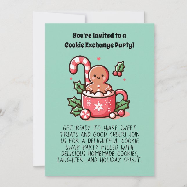Invitación Personalizado Cookie Exchange Holiday Party Editab (Anverso)