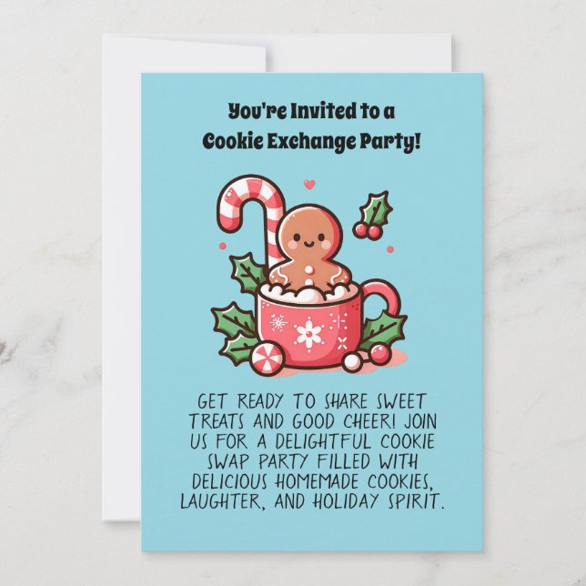 Invitación Personalizado Cookie Exchange Holiday Party Editab (Anverso)