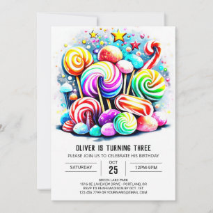 Invitación Personalizado Cotton Candy Cumpleaños