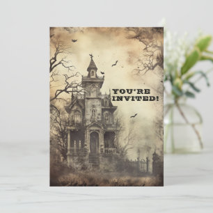Invitación Personalizado Creepy Mansion Halloween Party
