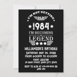 Invitación Personalizado cuarenta fiesta vintage de 40 años